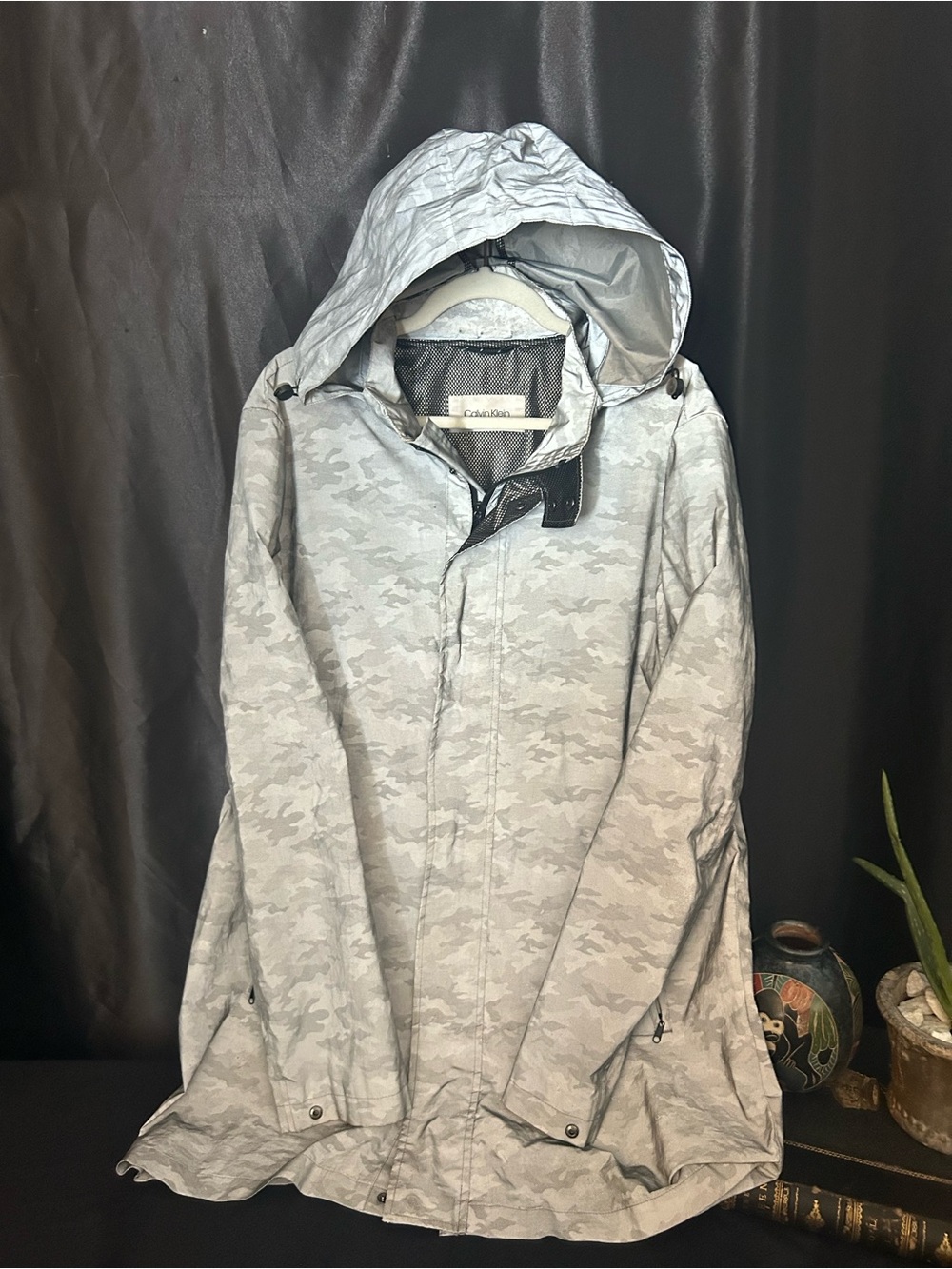 Calvin Klein Reflective Camo Hooded Rain Jacket / Windbreaker